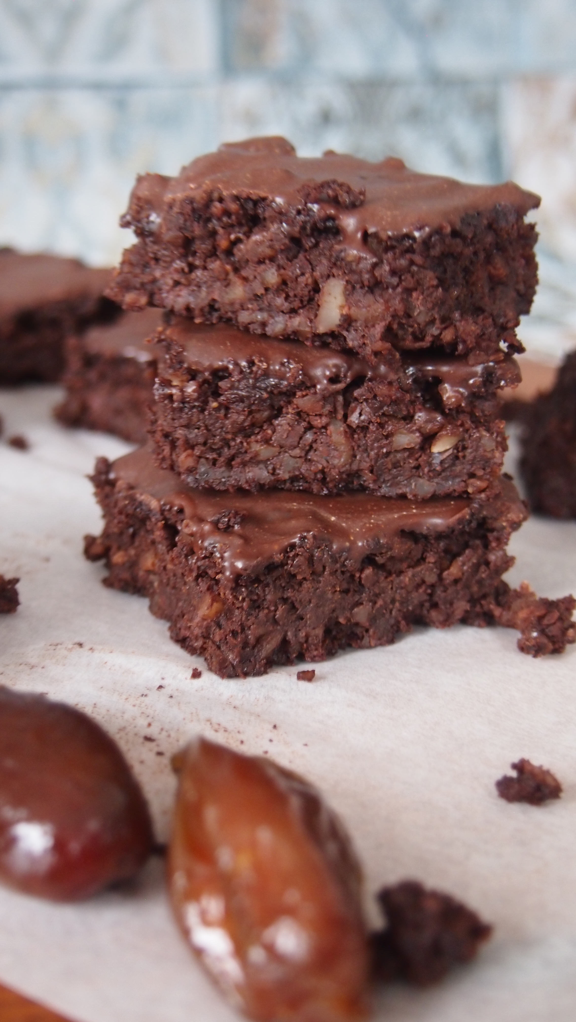 Vegane gesunde Brownies ohne Mehl, Zucker und Fett